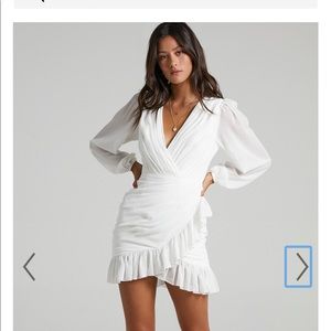 Showpo White along Sleeve Dress